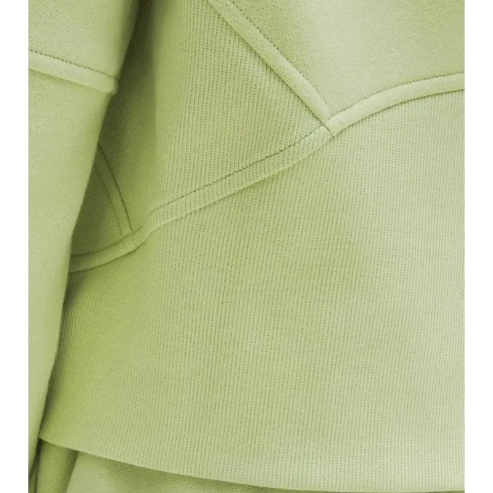 Lululemon Scuba Hoodie Womens XS/S Green 1/2 Zip Fleece Cropped Thumbholes